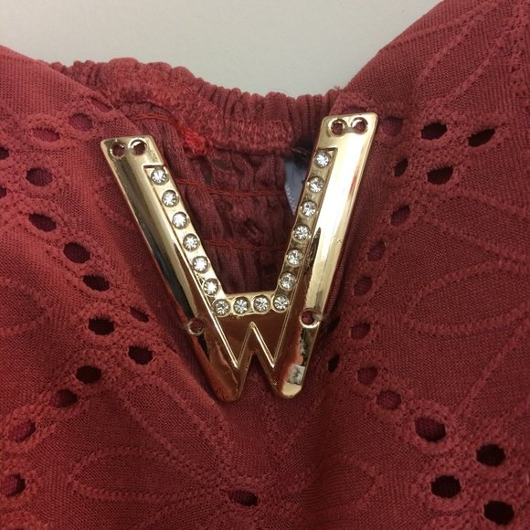 Kari Dash Renaissance Blouse Crop Floral Top Eyelet Peasant Cottagecore Festival - Picture 3 of 10